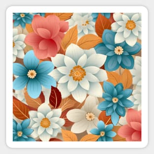 Floral Symphony: Graceful Blossoms in Dynamic Hues Sticker